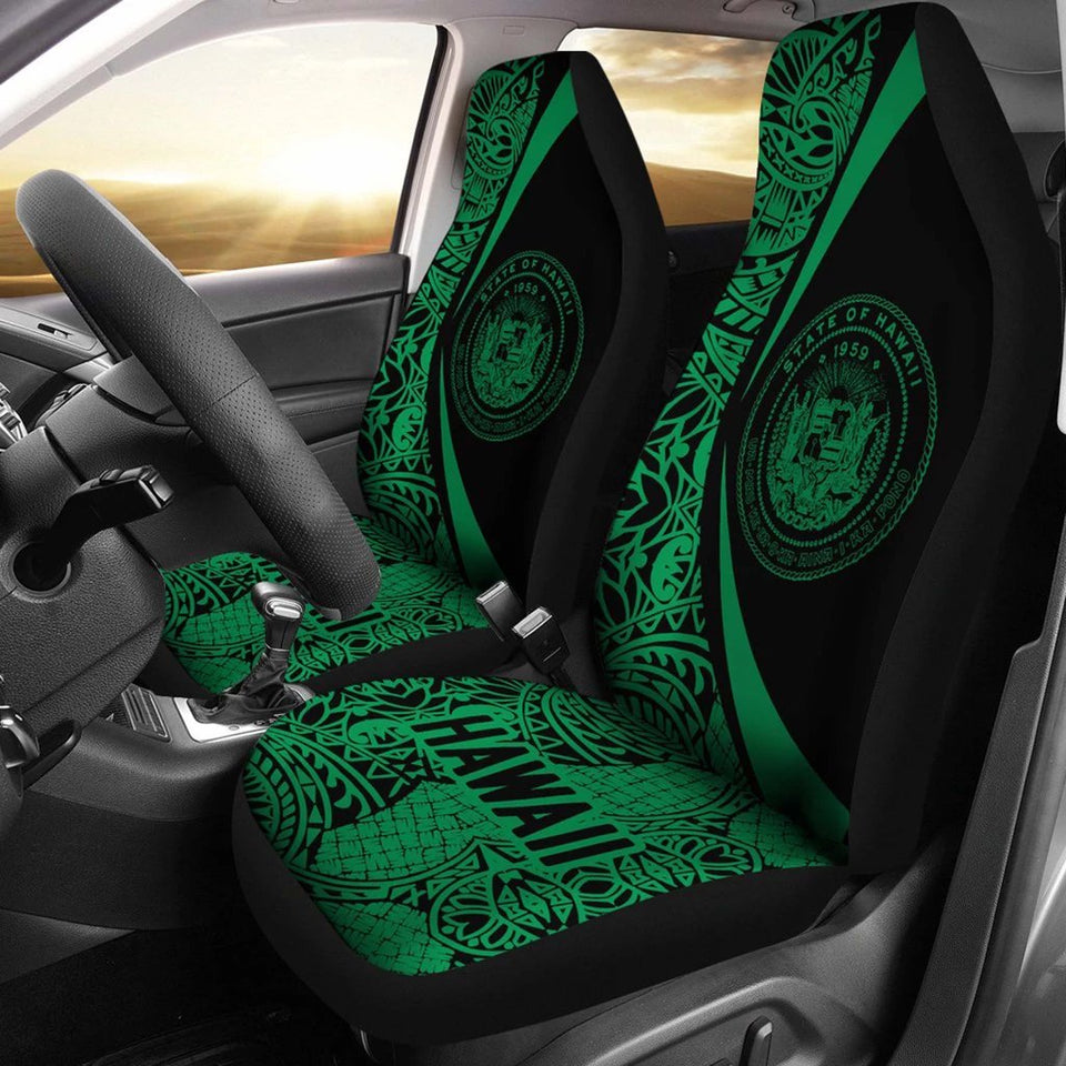 Hawaii Coat Of Arm Polynesian Car Seat Covers - Circle Style 04 J1