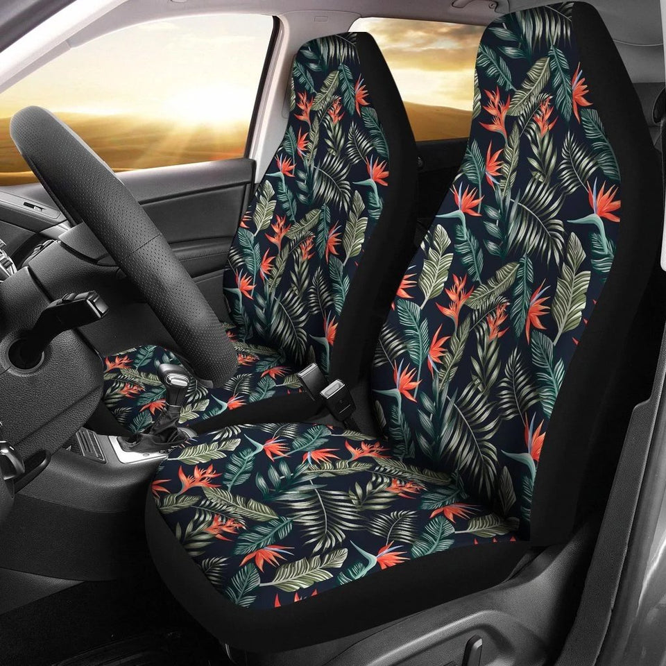 Hawaii Tropical Strelitzia Black Car Seat Cover - AH - J7