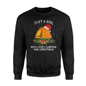 Just A Girl Who Love Camping And Merry Christmas Xmas Santa Claus Laugh Hat Light Gift Funny Apparel Clothing T-Shirt - Standard Fleece Sweatshirt Just A Girl Who Love Camping And Merry Christmas Xmas Santa Claus Laugh Hat Light Gift Funny Apparel Clothing T-Shirt - Standard Fleece Sweatshirt - Vegamart.com