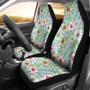 Hawaii Tropical Hibiscus Palm Leaves Car Seat Cover - AH - J7