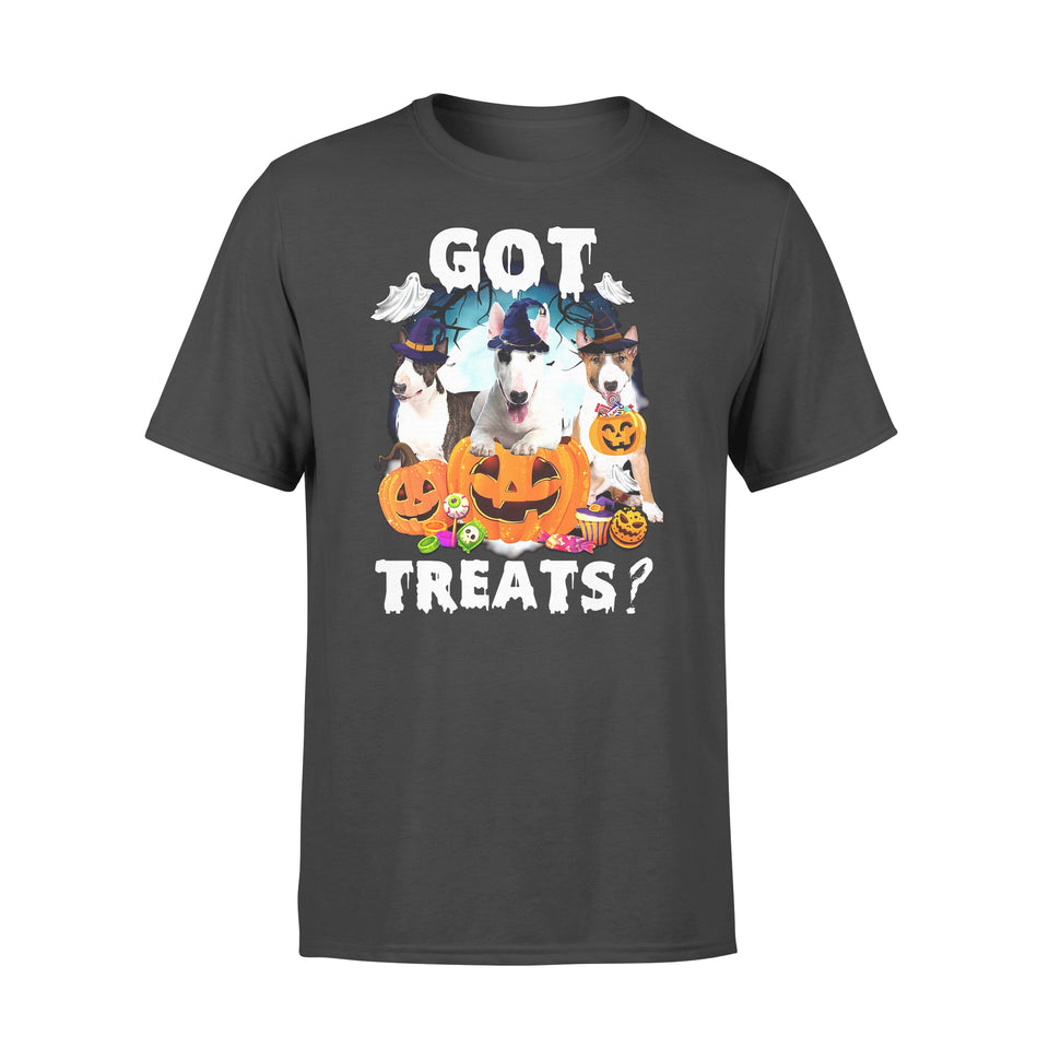 Bull Terrier Got Treats Halloween T Shirt Scary Pumpkin Funny Costume Printing Personalised T-Shirts