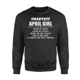 April Girl Smartass Hated Loved Heart Sleeve Fire Soul Mouth Can'T Control Birthday Apparel Clothing T-Shirt - Standard Fleece Sweatshirt April Girl Smartass Hated Loved Heart Sleeve Fire Soul Mouth Can'T Control Birthday Apparel Clothing T-Shirt - Standard Fleece Sweatshirt - Vegamart.com