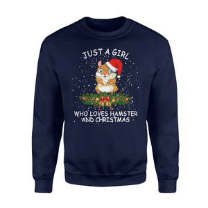 Just A Girl Who Love Hamster And Merry Christmas Xmas Santa Claus Laugh Hat Light Gift Funny Apparel Clothing T-Shirt - Standard Fleece Sweatshirt Just A Girl Who Love Hamster And Merry Christmas Xmas Santa Claus Laugh Hat Light Gift Funny Apparel Clothing T-Shirt - Standard Fleece Sweatshirt - Vegamart.com