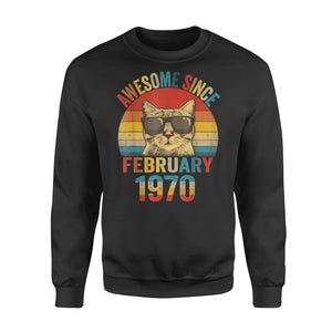 Awesome Since February 1970 50Th Birthday Gift Cat Lover Sweatshirt Custom T Shirts Printing Awesome Since February 1970 50Th Birthday Gift Cat Lover Sweatshirt Custom T Shirts Printing - Vegamart.com