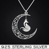 Fox Love To The Moon And Back Sterling Silver Necklace Fox Love To The Moon And Back Sterling Silver Necklace - Vegamart.com