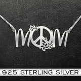 Hippie Peace Mom Sterling Silver Necklace Hippie Peace Mom Sterling Silver Necklace - Vegamart.com