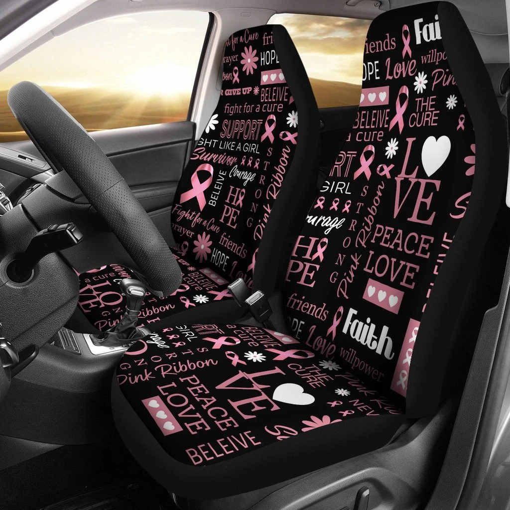 Breast Cancer Awareness Car Seat Covers Set 2 Pc, Car Accessories Car Mats Covers Breast Cancer Awareness Car Seat Covers Set 2 Pc, Car Accessories Car Mats Covers - Vegamart.com