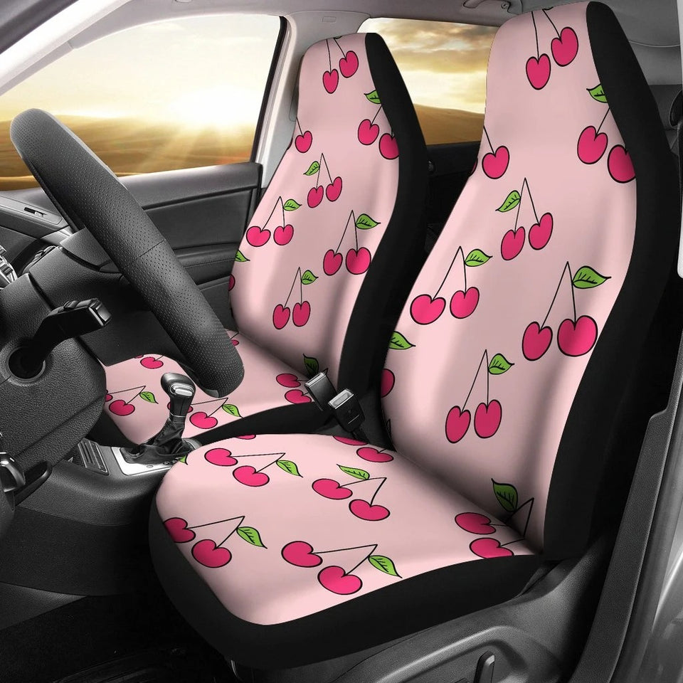 Cherry Car Seat Covers Set 2 Pc, Car Accessories Car Mats Covers Cherry Car Seat Covers Set 2 Pc, Car Accessories Car Mats Covers - Vegamart.com