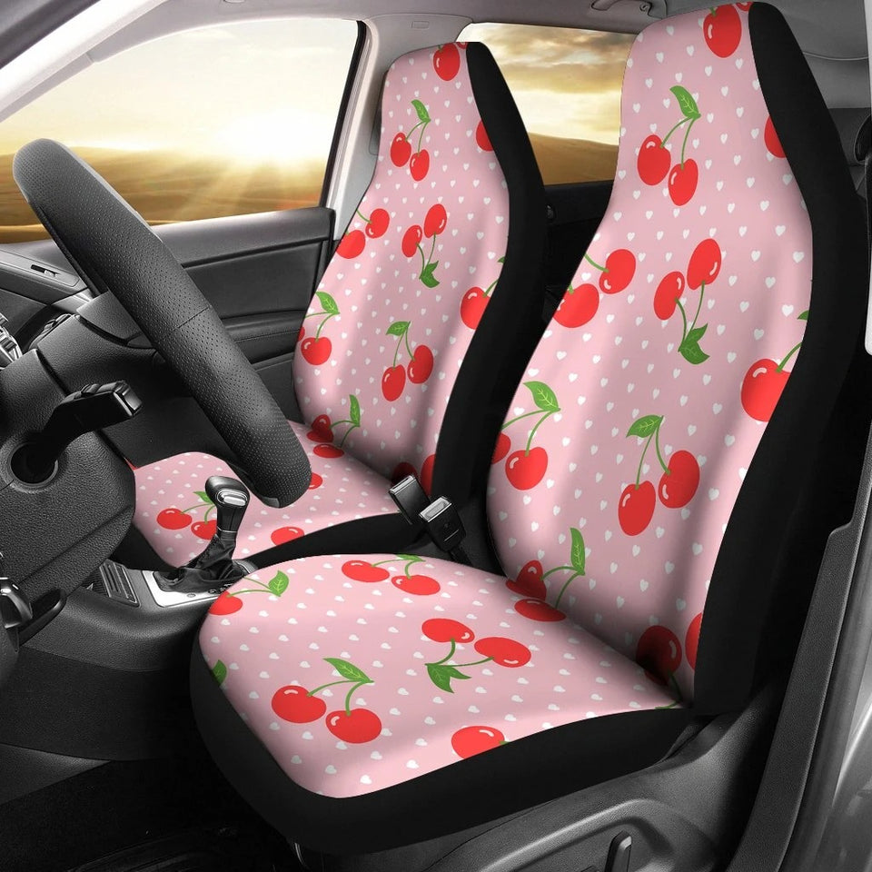 Cherry Heart Dot Car Seat Covers Set 2 Pc, Car Accessories Car Mats Covers Cherry Heart Dot Car Seat Covers Set 2 Pc, Car Accessories Car Mats Covers - Vegamart.com