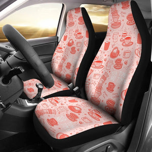 Coffee Pink Car Seat Covers Set 2 Pc, Car Accessories Car Mats Covers Coffee Pink Car Seat Covers Set 2 Pc, Car Accessories Car Mats Covers - Vegamart.com