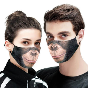 Chimpanzee Primate Face Mask Face Cover Filter PM 2.5 Polyester Antibacterial 3D Men, Women Fashion Outdoor Chimpanzee Primate Face Mask Face Cover Filter PM 2.5 Polyester Antibacterial 3D Men, Women Fashion Outdoor - Vegamart.com