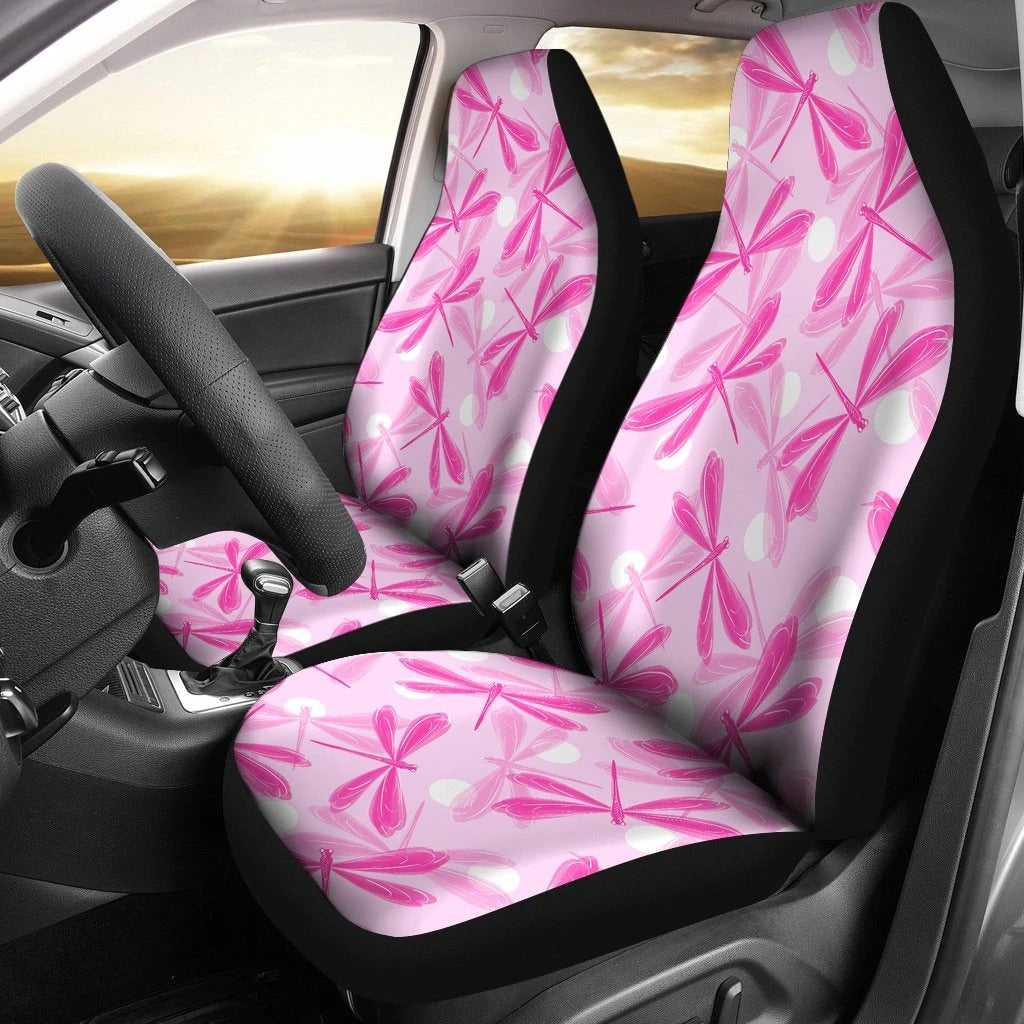 Dragonfly Pink Car Seat Covers Set 2 Pc, Car Accessories Car Mats Covers Dragonfly Pink Car Seat Covers Set 2 Pc, Car Accessories Car Mats Covers - Vegamart.com