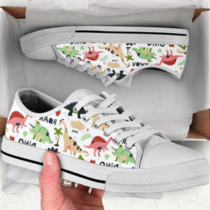 Dinosaur Low Top Shoes For Women, Shoes For Men Custom Shoes White Dinosaur Low Top Shoes For Women, Shoes For Men Custom Shoes White - Vegamart.com