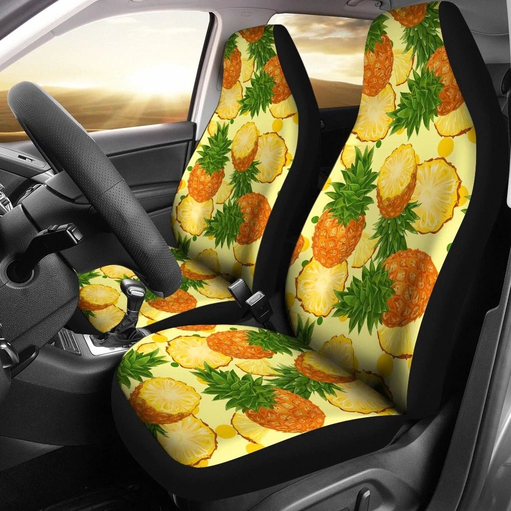 Edm Pineapple Yellow Car Seat Covers Set 2 Pc, Car Accessories Car Mats Covers Edm Pineapple Yellow Car Seat Covers Set 2 Pc, Car Accessories Car Mats Covers - Vegamart.com