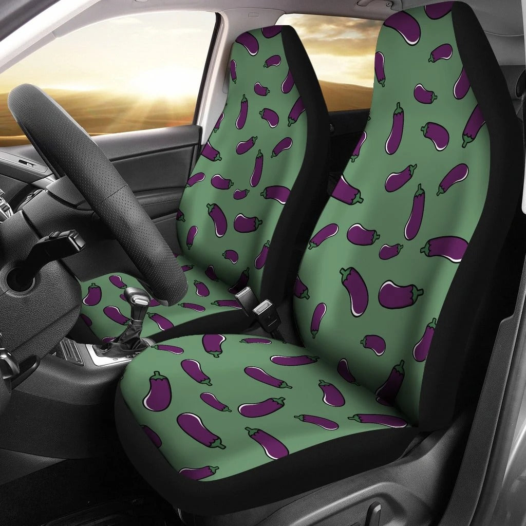 Eggplant Car Seat Covers Set 2 Pc, Car Accessories Car Mats Covers Eggplant Car Seat Covers Set 2 Pc, Car Accessories Car Mats Covers - Vegamart.com