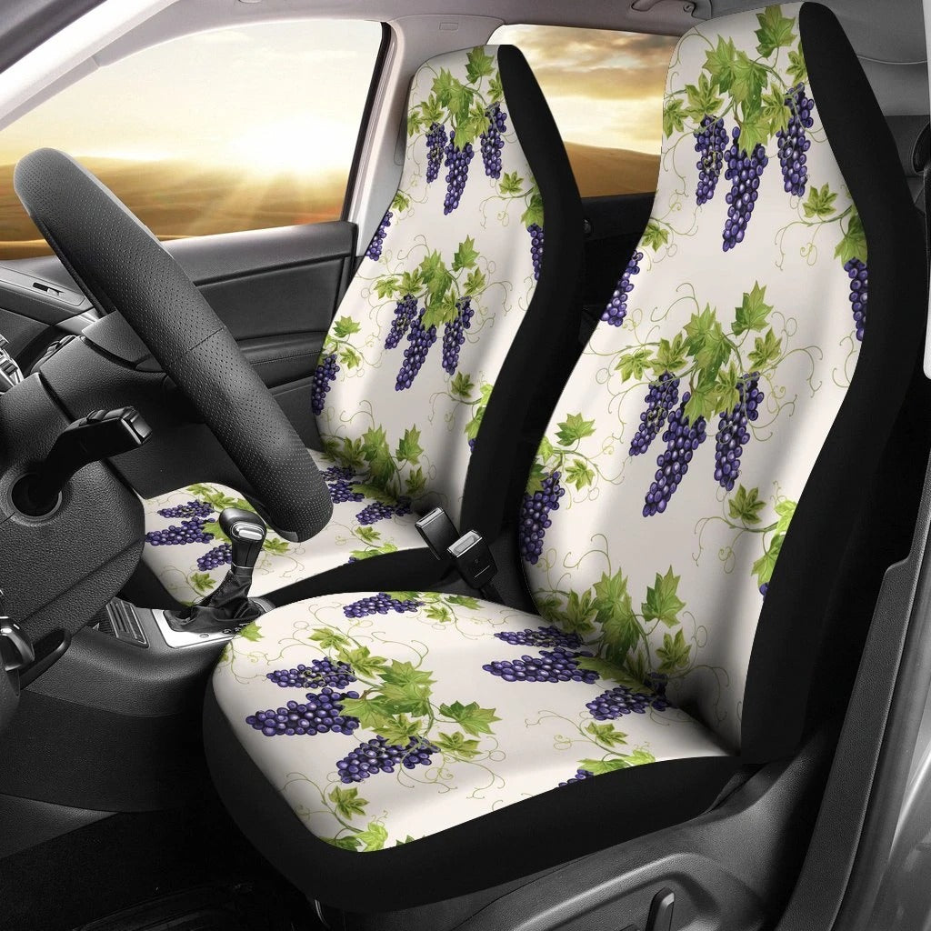 Grape Wine Car Seat Covers Set 2 Pc, Car Accessories Car Mats Covers Grape Wine Car Seat Covers Set 2 Pc, Car Accessories Car Mats Covers - Vegamart.com
