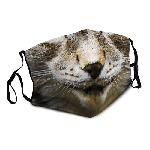 Lynx Cat Face Mask Face Cover Filter PM 2.5 Polyester Antibacterial 3D Men, Women Fashion Outdoor Lynx Cat Face Mask Face Cover Filter PM 2.5 Polyester Antibacterial 3D Men, Women Fashion Outdoor - Vegamart.com