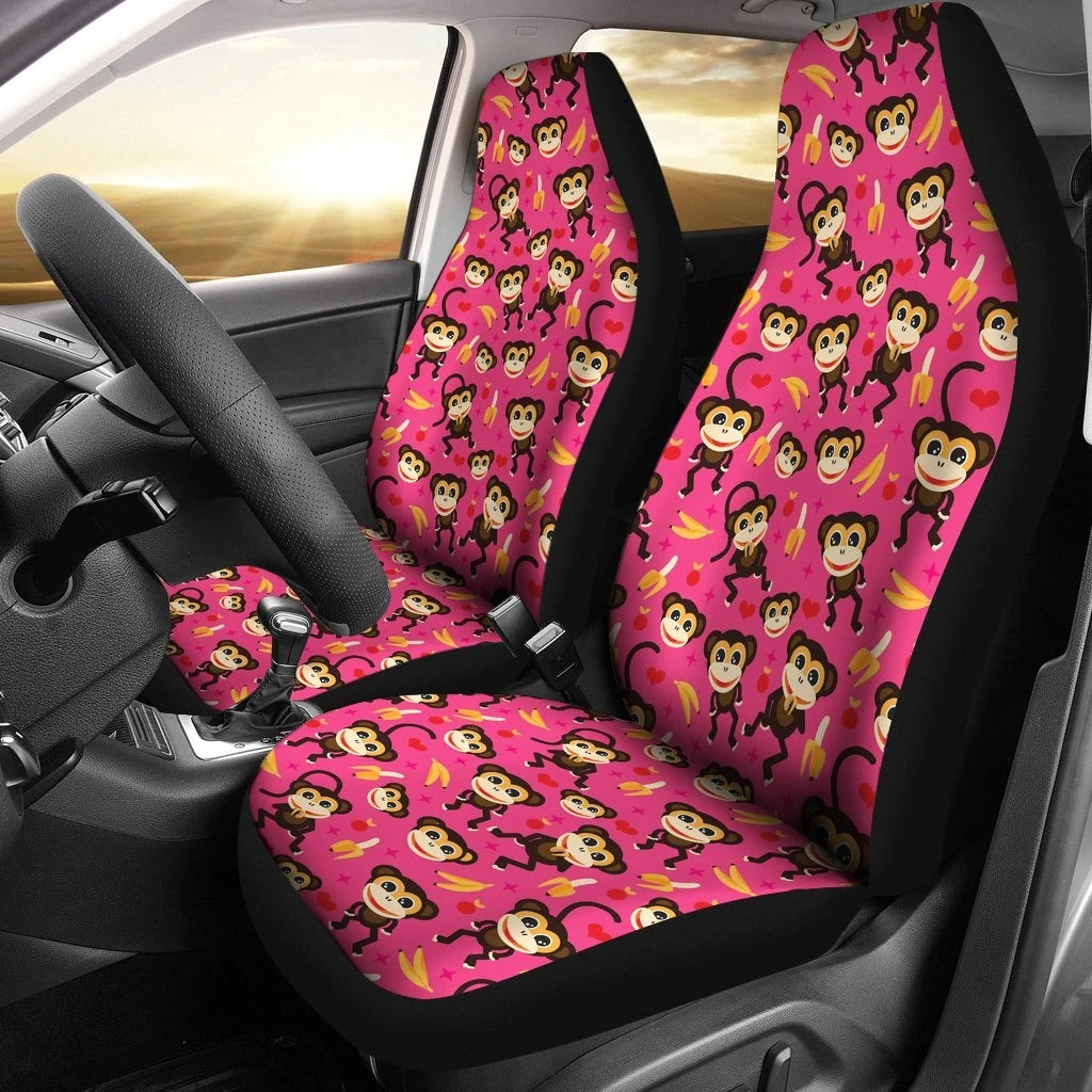 Monkey Banana Car Seat Covers Set 2 Pc, Car Accessories Car Mats Covers Monkey Banana Car Seat Covers Set 2 Pc, Car Accessories Car Mats Covers - Vegamart.com