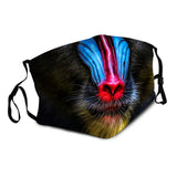 Mandrill Primate Face Mask Face Cover Filter PM 2.5 Polyester Antibacterial 3D Men, Women Fashion Outdoor Mandrill Primate Face Mask Face Cover Filter PM 2.5 Polyester Antibacterial 3D Men, Women Fashion Outdoor - Vegamart.com