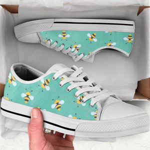 Mint Bee Low Top Shoes For Women, Shoes For Men Custom Shoes White Mint Bee Low Top Shoes For Women, Shoes For Men Custom Shoes White - Vegamart.com