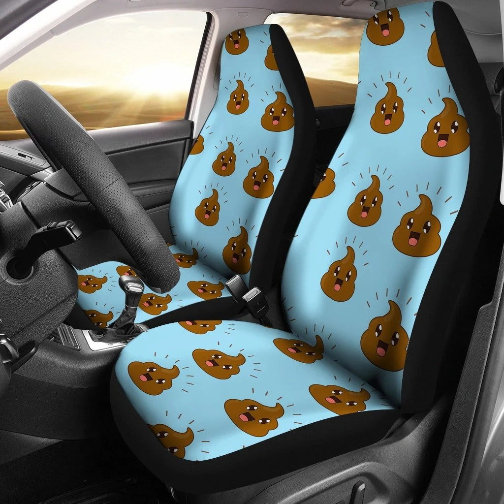 Poop Emoji Car Seat Covers Set 2 Pc, Car Accessories Car Mats Covers Poop Emoji Car Seat Covers Set 2 Pc, Car Accessories Car Mats Covers - Vegamart.com