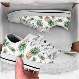 Pineapple Low Top Shoes For Women, Shoes For Men Custom Shoes White Pineapple Low Top Shoes For Women, Shoes For Men Custom Shoes White - Vegamart.com