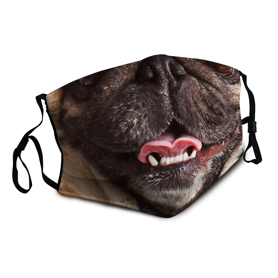 Pug Dog Face Mask Face Cover Filter PM 2.5 Polyester Antibacterial 3D Men, Women Fashion Outdoor Pug Dog Face Mask Face Cover Filter PM 2.5 Polyester Antibacterial 3D Men, Women Fashion Outdoor - Vegamart.com