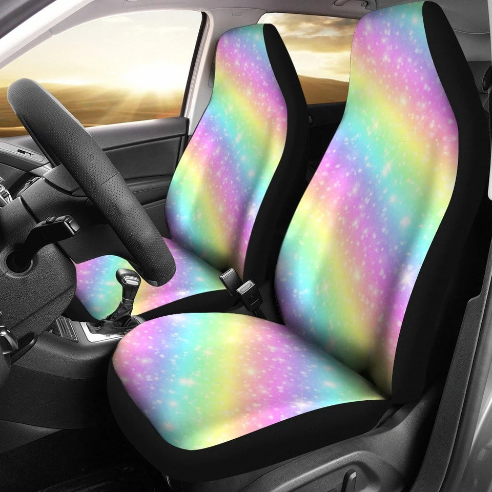 Rainbow Colorful Car Seat Covers Set 2 Pc, Car Accessories Car Mats Covers Rainbow Colorful Car Seat Covers Set 2 Pc, Car Accessories Car Mats Covers - Vegamart.com