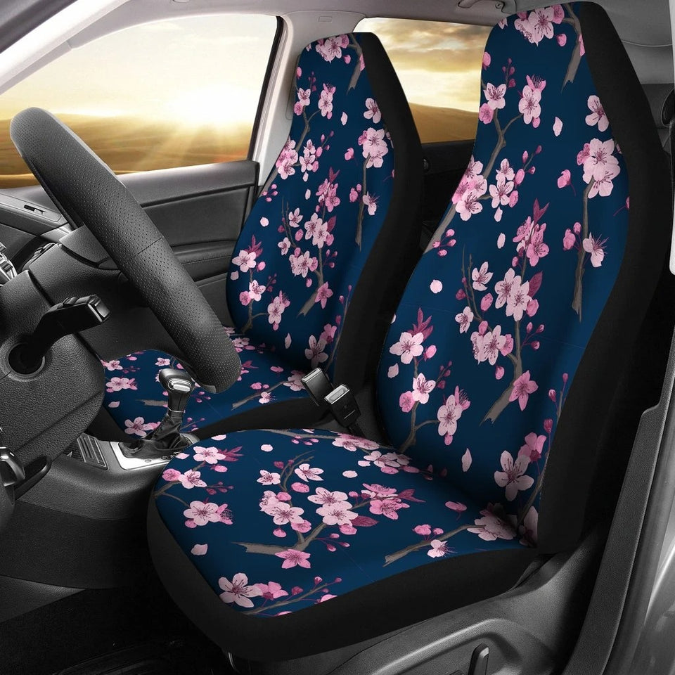 Sakura Cherry Blossom Car Seat Covers Set 2 Pc, Car Accessories Car Mats Covers Sakura Cherry Blossom Car Seat Covers Set 2 Pc, Car Accessories Car Mats Covers - Vegamart.com