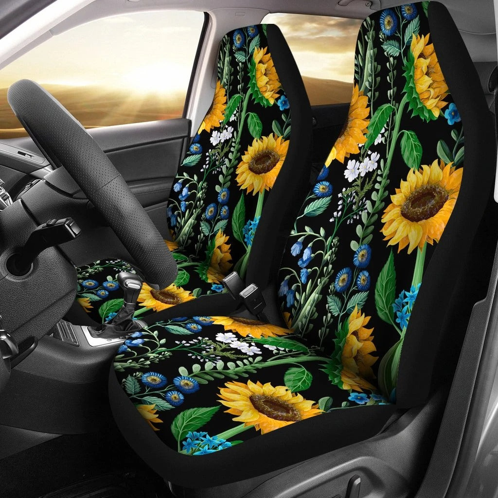 Sunflower Cartoon Car Seat Covers Set 2 Pc, Car Accessories Car Mats Covers Sunflower Cartoon Car Seat Covers Set 2 Pc, Car Accessories Car Mats Covers - Vegamart.com