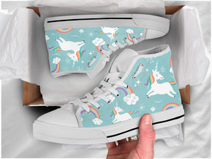 Unicorn High Top Shoes For Women, Shoes For Men Custom Shoes White Unicorn High Top Shoes For Women, Shoes For Men Custom Shoes White - Vegamart.com
