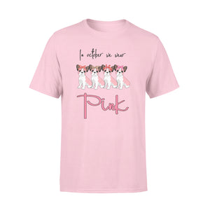 French Bulldogs In October We Wear Pink Breast Cancer Awareness T-Shirt