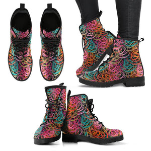 Abstract Ethnic P2 - Leather Boots for Women