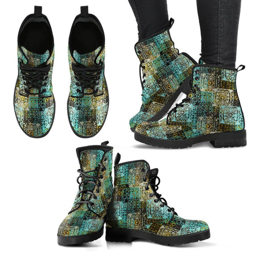 Abstract Ethnic P3 - Leather Boots for Women