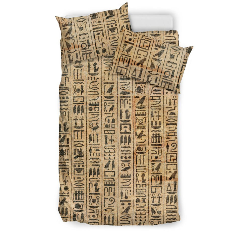 African Hieroglyphics Pattern Pillow & Duvet Covers Bedding Set