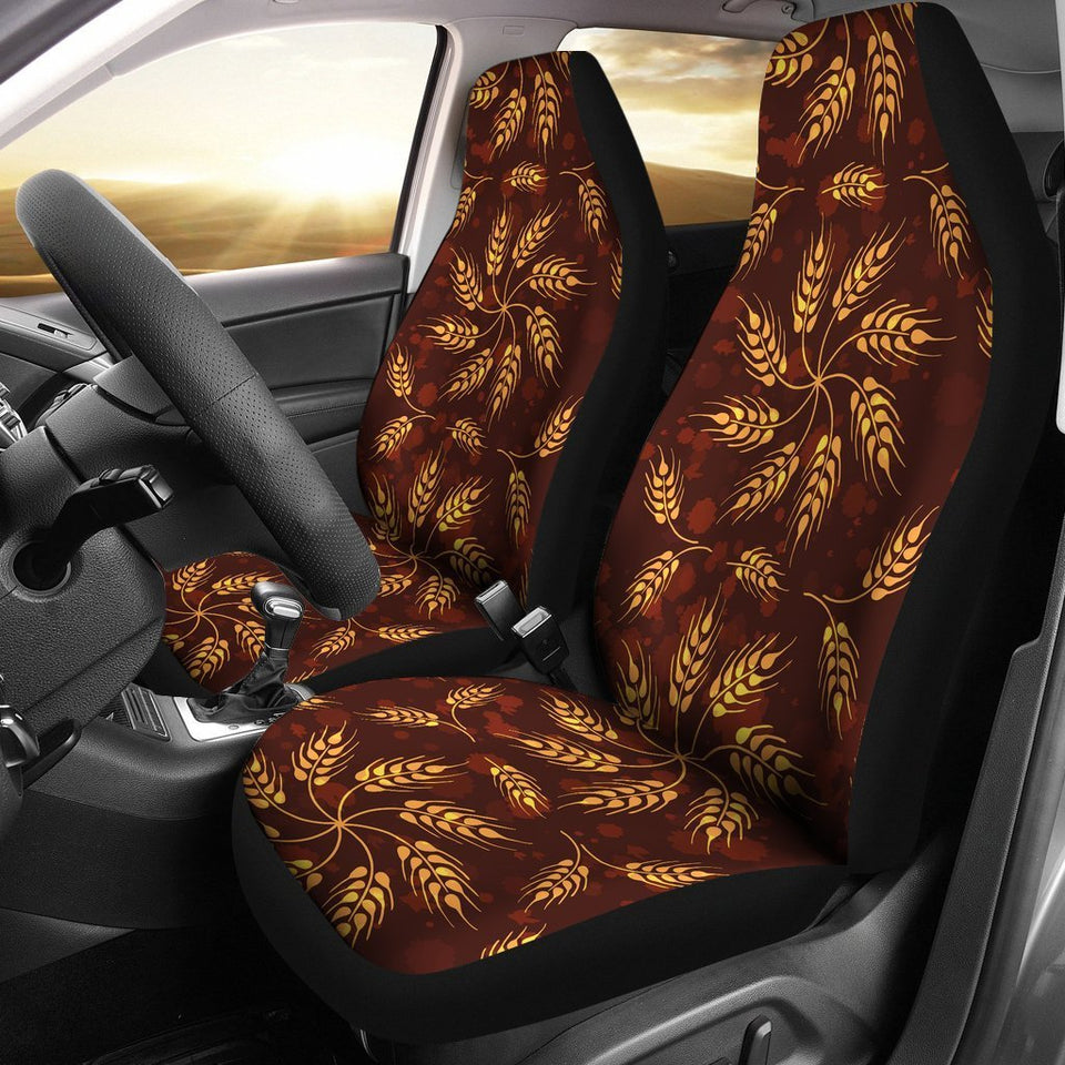 Agricultural Brown Wheat Print Pattern Car Seat Covers Set 2 Pc, Car Accessories Car Mats Covers Agricultural Brown Wheat Print Pattern Car Seat Covers Set 2 Pc, Car Accessories Car Mats Covers - Vegamart.com