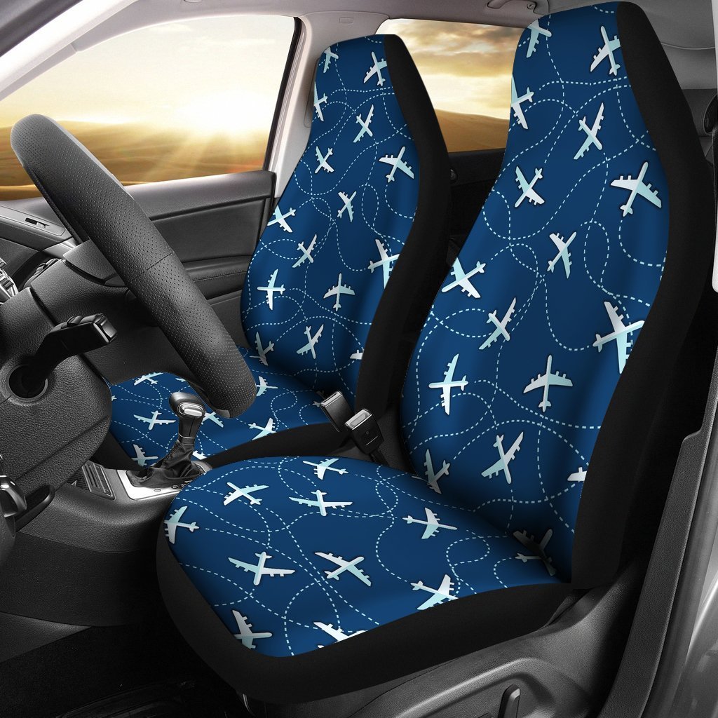 Airplane Print Pattern Seat Cover Car Seat Covers Set 2 Pc, Car Accessories Car Mats Airplane Print Pattern Seat Cover Car Seat Covers Set 2 Pc, Car Accessories Car Mats - Vegamart.com