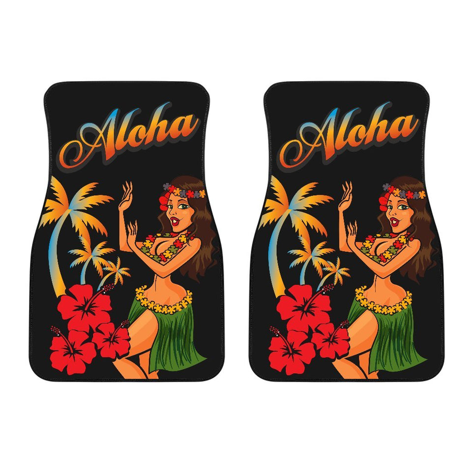 Aloha Hawaiian Girl Car Floor Mats