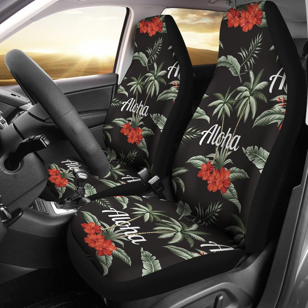 Aloha Palm Tree Design Themed Print Car Seat Covers Set 2 Pc, Car Accessories Car Mats Covers Aloha Palm Tree Design Themed Print Car Seat Covers Set 2 Pc, Car Accessories Car Mats Covers - Vegamart.com