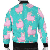 Alpaca Pattern Print Men Casual Bomber Jacket