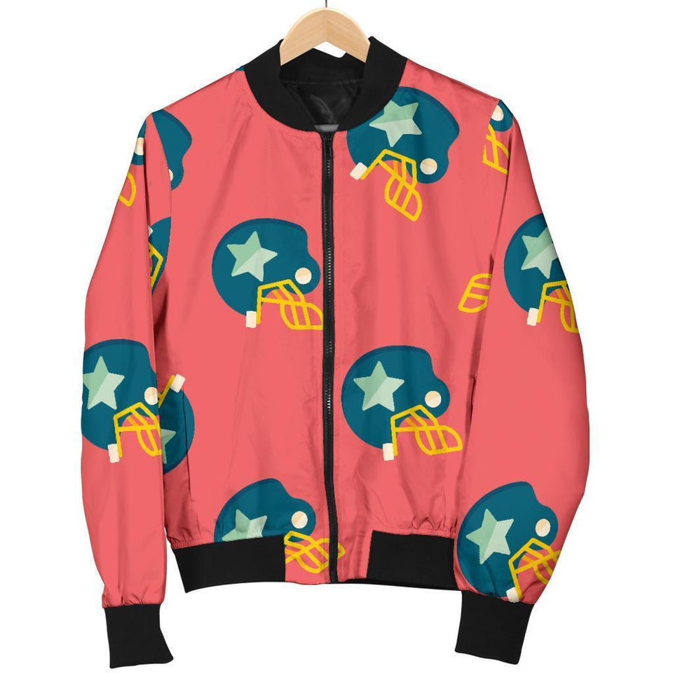 American Football Pattern Print Men Casual Bomber Jacket