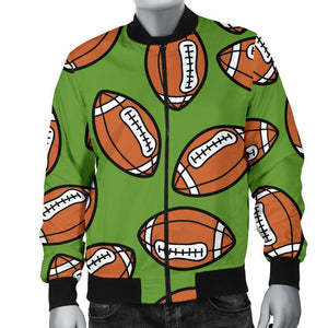 American Football Print Pattern Men Casual Bomber Jacket