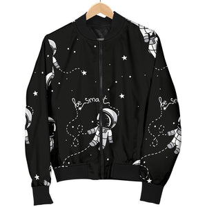 Astronaut Pattern Print Men Casual Bomber Jacket