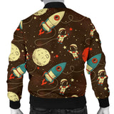 Astronaut Space Pattern Print Men Casual Bomber Jacket