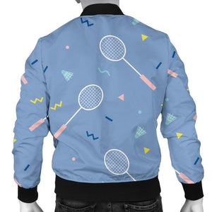 Badminton Cute Print Pattern Men Casual Bomber Jacket