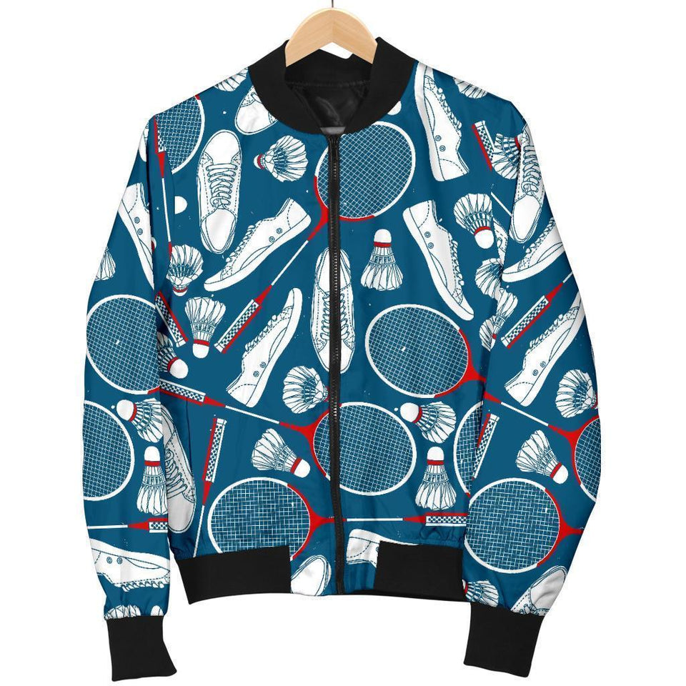 Badminton Print Pattern Men Casual Bomber Jacket