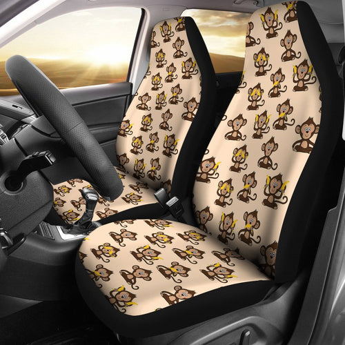 Banana Monkey Print Pattern Seat Cover Car Seat Covers Set 2 Pc, Car Accessories Car Mats Banana Monkey Print Pattern Seat Cover Car Seat Covers Set 2 Pc, Car Accessories Car Mats - Vegamart.com
