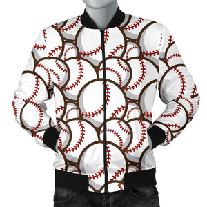 Baseball Print Pattern Men Casual Bomber Jacket