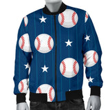Baseball Star Pattern Print Men Casual Bomber Jacket