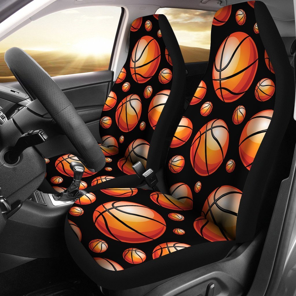 Basketball Black Background Pattern Car Seat Covers Set 2 Pc, Car Accessories Car Mats Covers Basketball Black Background Pattern Car Seat Covers Set 2 Pc, Car Accessories Car Mats Covers - Vegamart.com